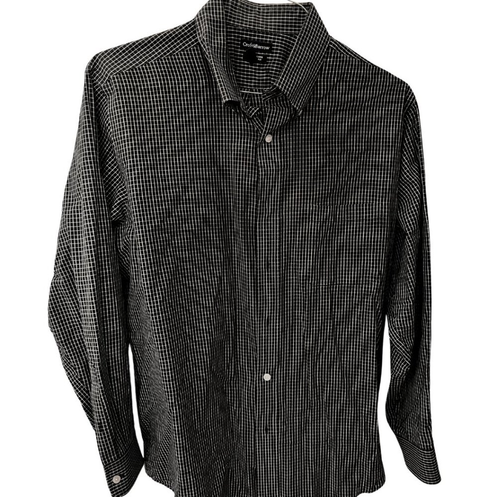 Croft and Barrow, Men's Shirt, Large, Black, Long Sleeve, 34/35